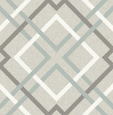 Brewster 2766-22649 Tuvalu Taupe Plaid Wallpaper