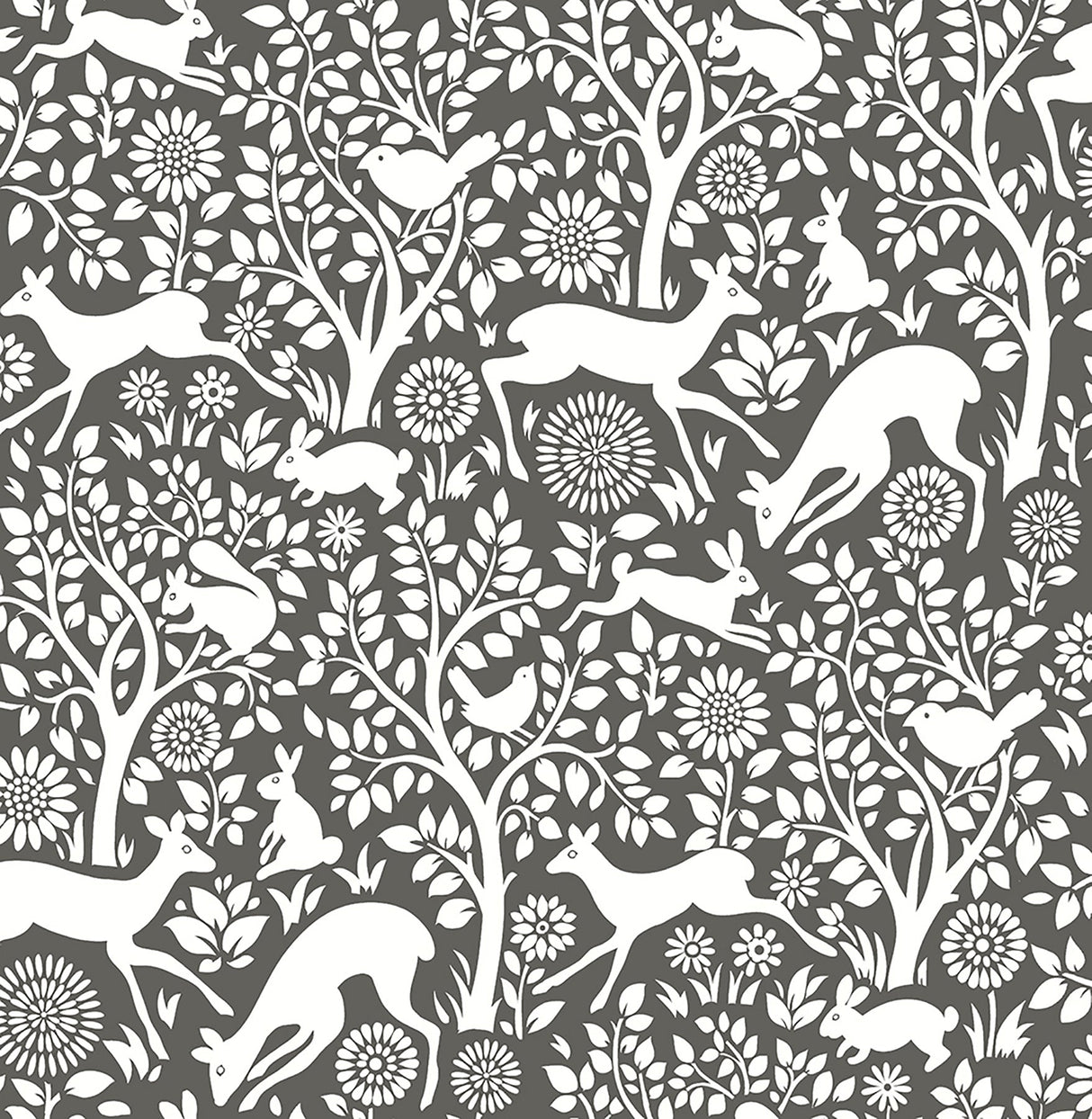 Brewster 2766-22729 Seeger Charcoal Meadow Wallpaper