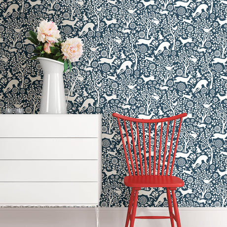 Brewster 2766-22730 Seeger Denim Meadow Wallpaper