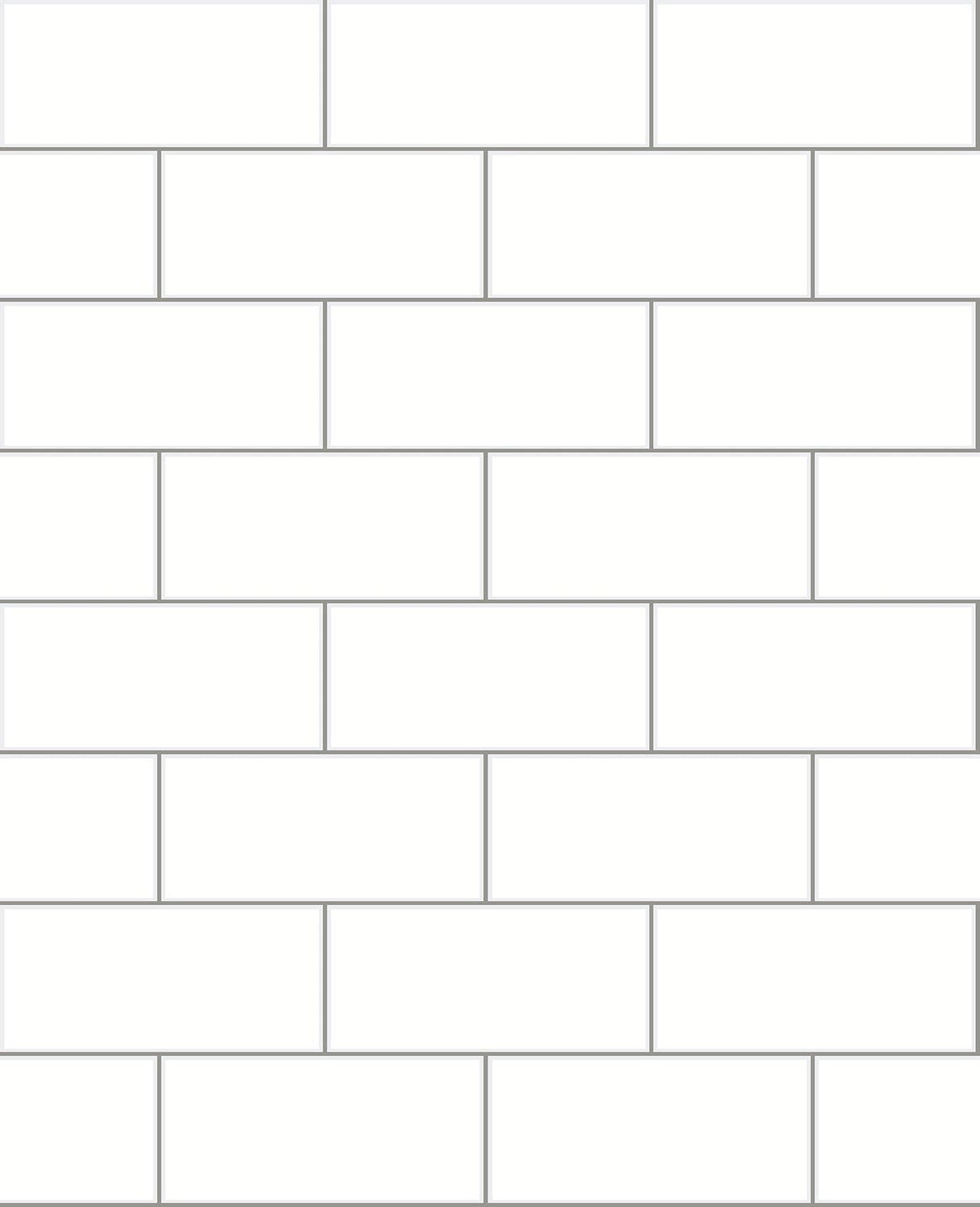 Brewster 2766-23750 Parkway Off-White Subway Tile Wallpaper