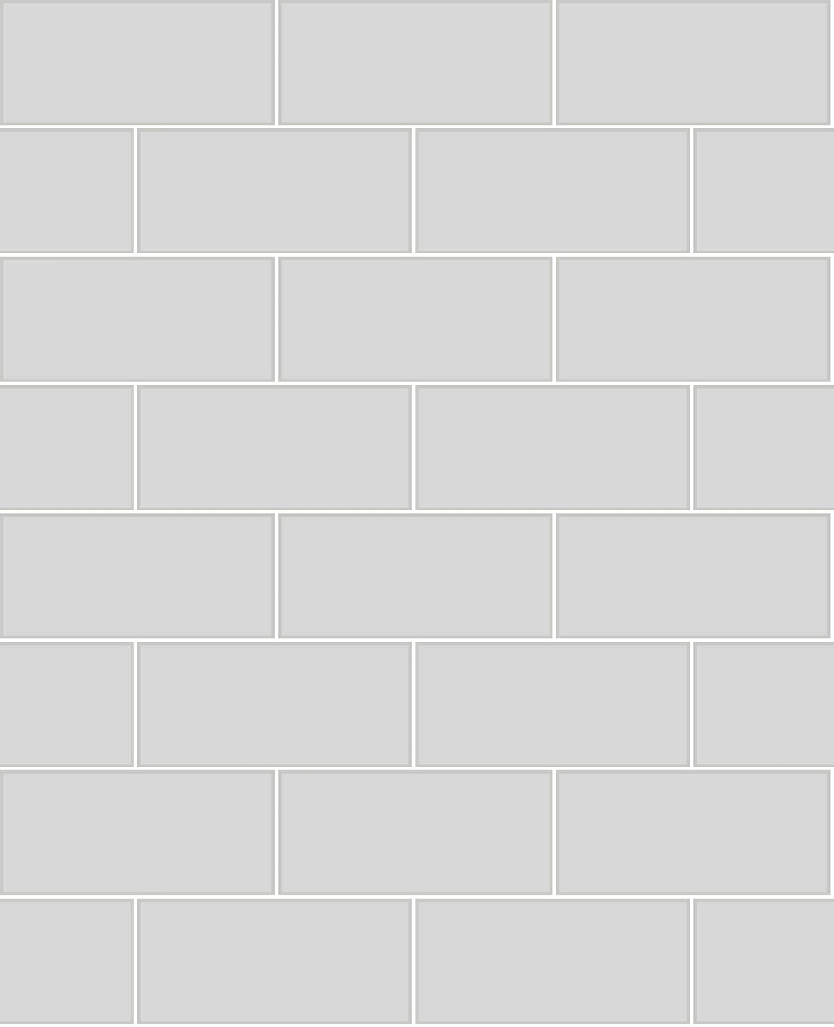 Brewster 2766-23752 Parkway Light Grey Subway Tile Wallpaper