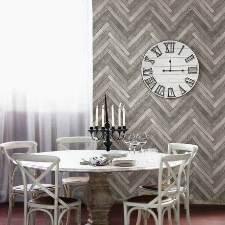 Brewster 2766-23755 Mammoth Light Grey Diagonal Wood Wallpaper