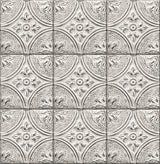 Brewster 2766-23763 Houston White Tin Tile Wallpaper