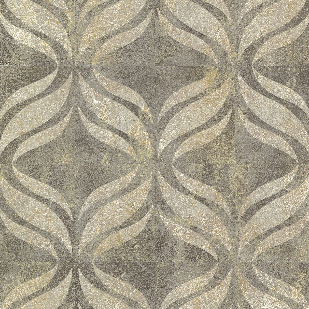 Brewster 2766-24429 Beallara Taupe Ogee Wallpaper