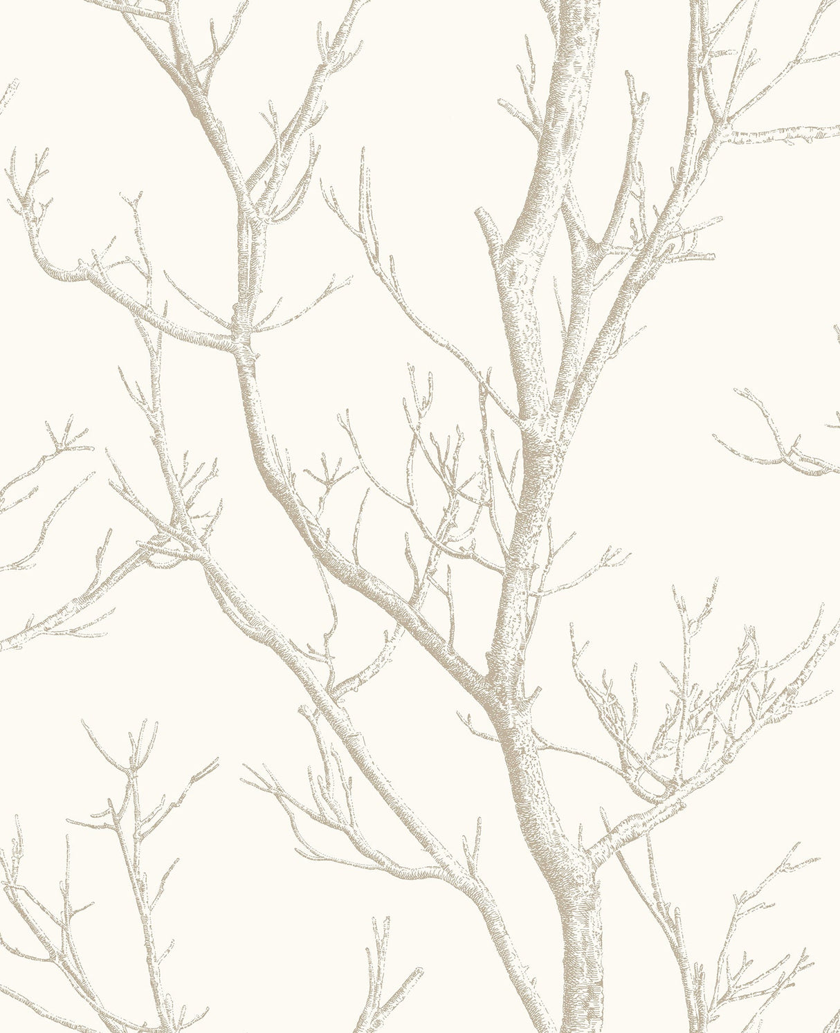 Brewster 2766-24634 Laelia White Silhouette Tree Wallpaper