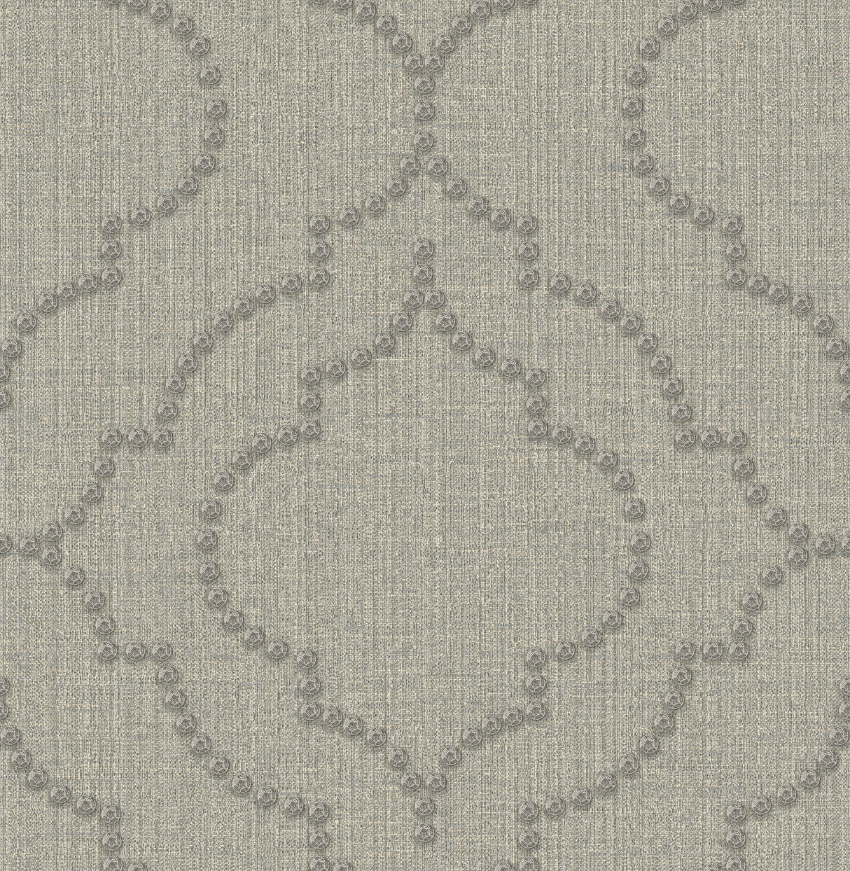 Brewster 2767-003361 Garett Light Grey Quatrefoil Wallpaper