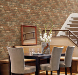 Brewster 2767-20097 Davis Red Brick Wallpaper