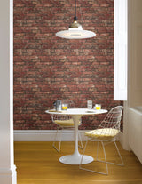 Brewster 2767-21258 Davis Dark Red Exposed Brick Wallpaper