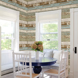 Brewster 2767-22302 Borough Blue Scrap Wood Wallpaper