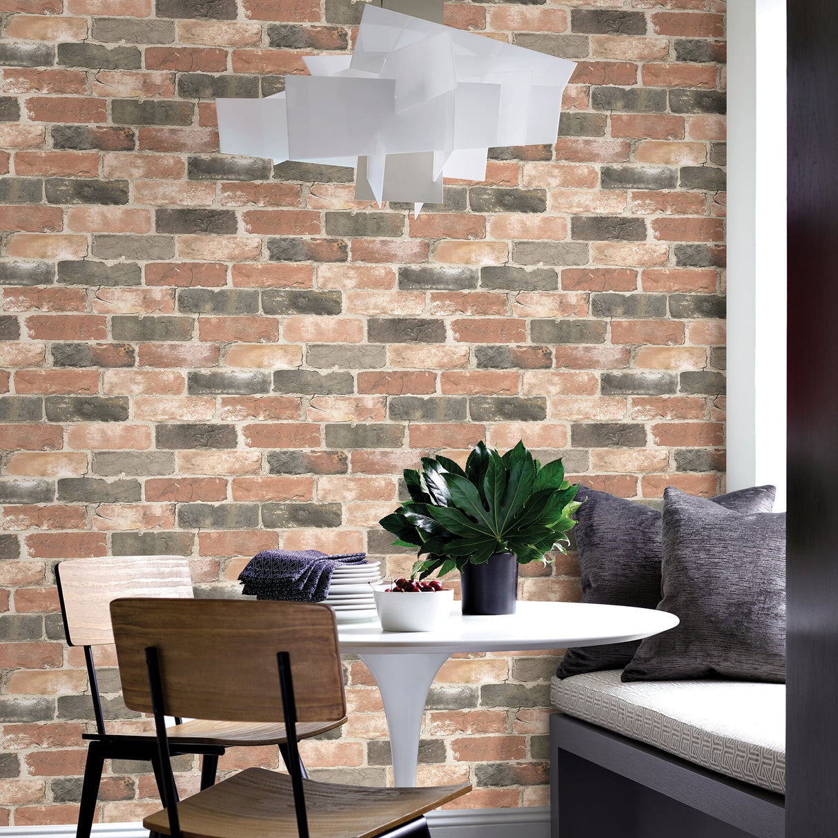 Brewster 2767-22320 Adams Multicolor Reclaimed Bricks Wallpaper