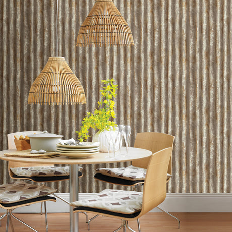 Brewster 2767-22334 Alloy Brass Corrugated Metal Wallpaper