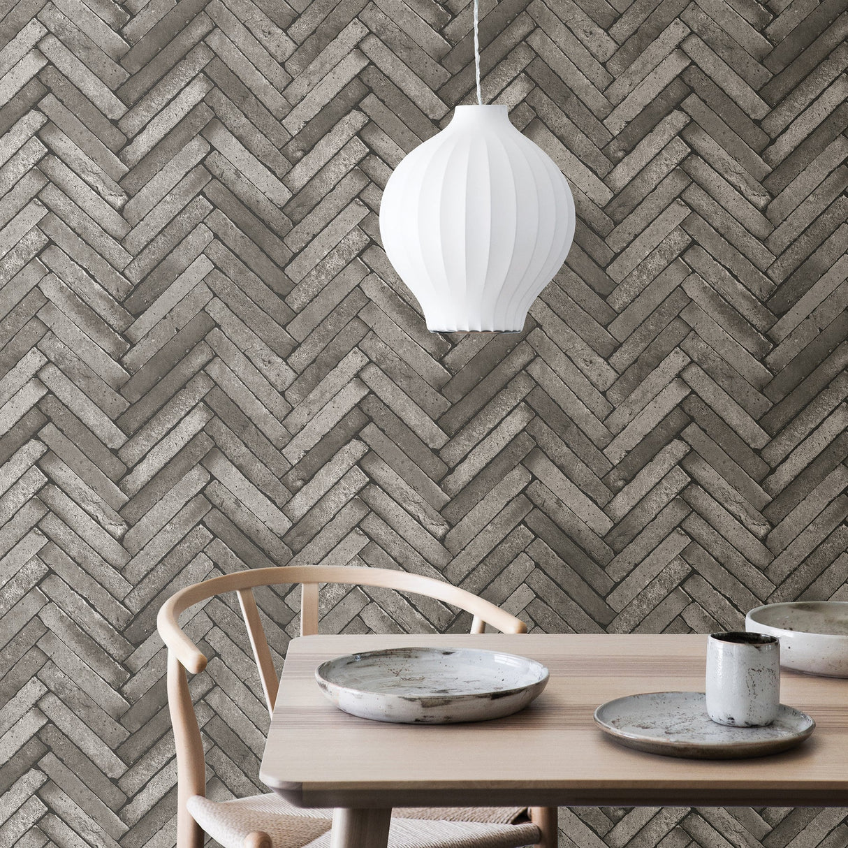 Brewster 2767-23760 Arrow Dark Grey Diagonal Slate Wallpaper