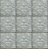 Brewster 2767-23765 Brasserie Light Blue Tin Ceiling Tile Wallpaper