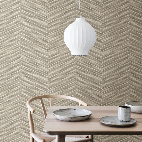 Brewster 2767-23775 Pina Neutral Chevron Weave Wallpaper