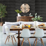 Brewster 2767-23820 Nika Black Sleek Wood Wallpaper