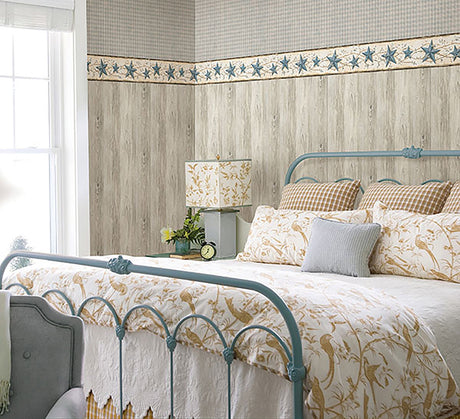 Brewster 2767-64223 Thatcher Cream Wood Wallpaper