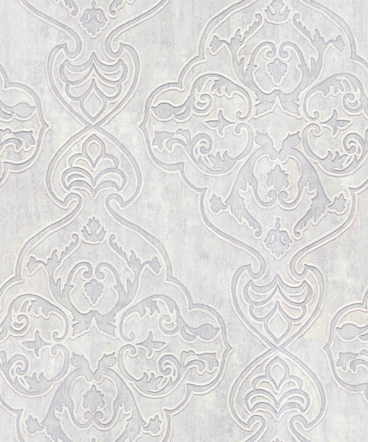 Brewster 2768-3201 Elena Platinum Damask Wallpaper