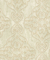 Brewster 2768-3207 Elena Beige Damask Wallpaper