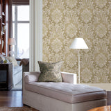 Brewster 2768-3251 Giudecca Taupe Damask Wallpaper