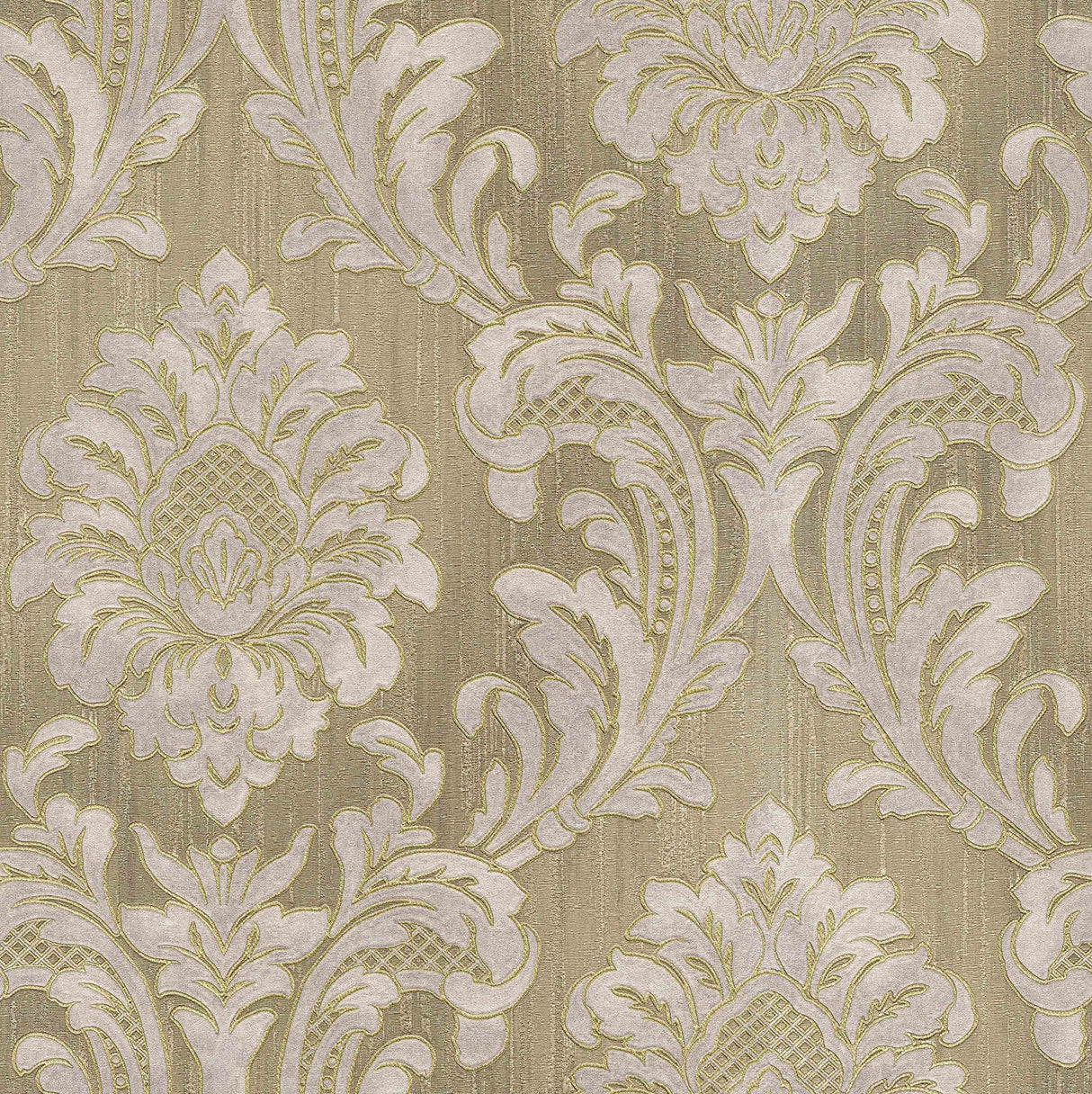 Brewster 2768-3251 Giudecca Taupe Damask Wallpaper