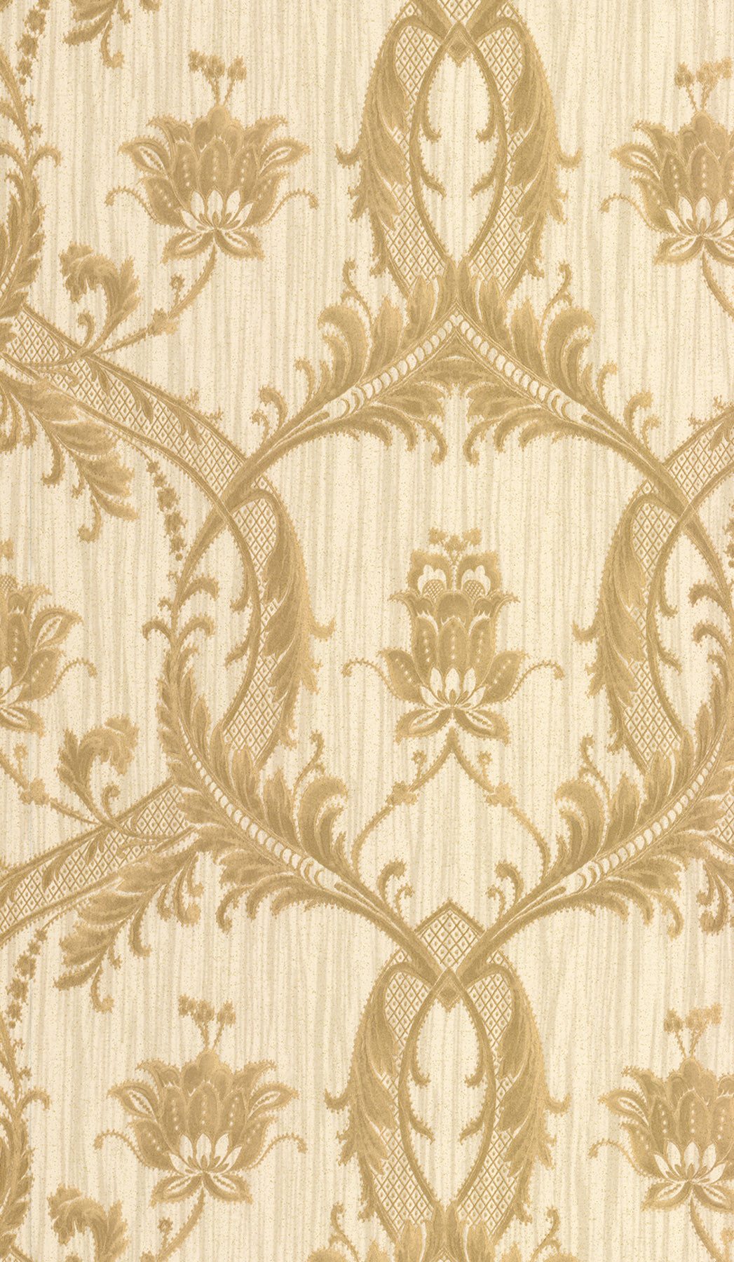 Brewster 2768-95559 Vignole Gold Damask Wallpaper