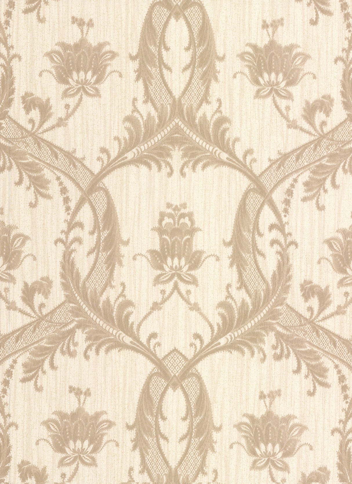 Brewster 2768-95560 Vignole Beige Damask Wallpaper