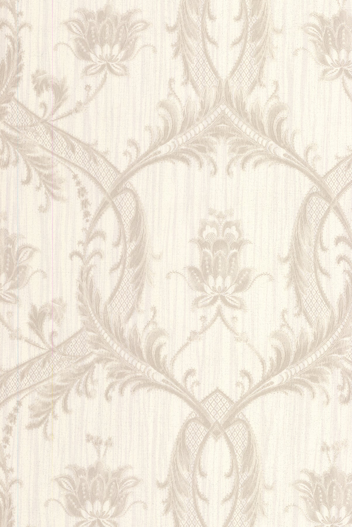 Brewster 2768-95561 Vignole Platinum Damask Wallpaper