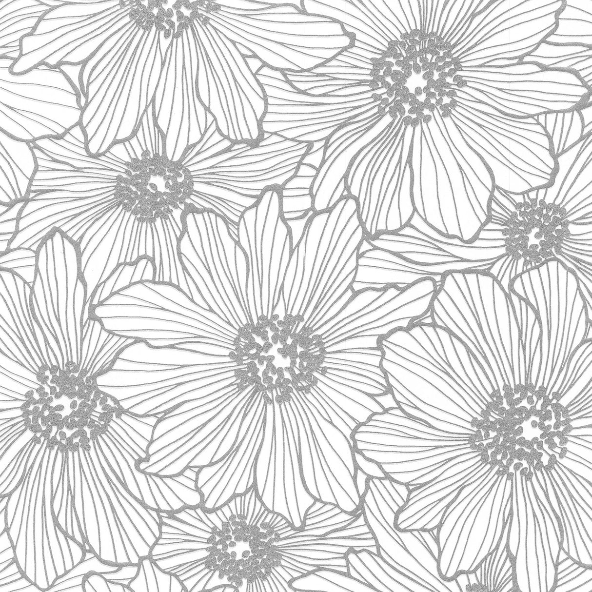 Advantage 2773-406658 Vivienne Silver Floral Wallpaper