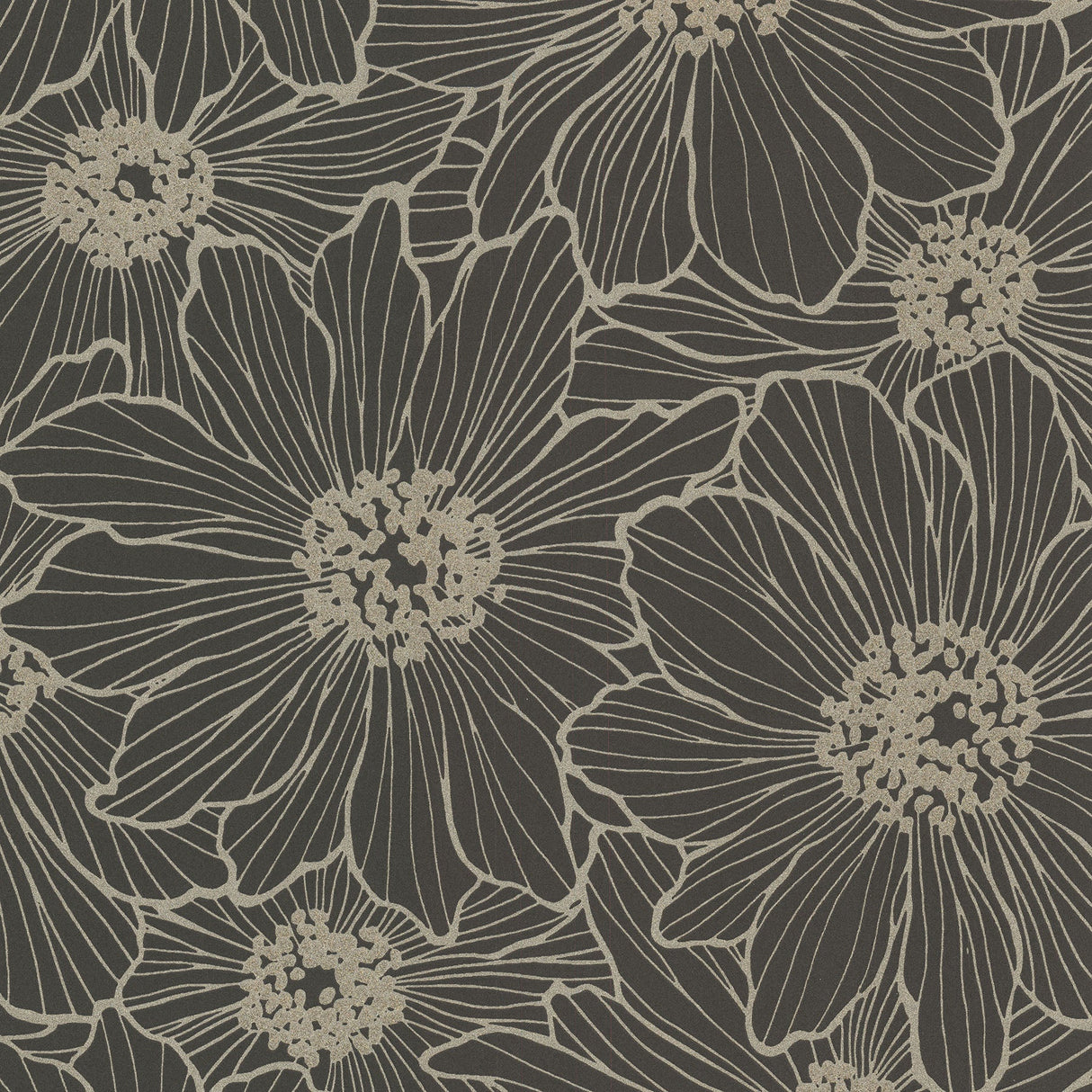 Advantage 2773-406689 Vivienne Black Floral Wallpaper