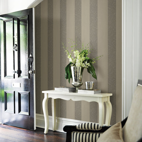 Advantage 2773-449631 Dash Taupe Linen Stripe Wallpaper