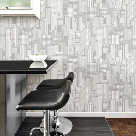 Advantage 2773-795127 Aston Light Grey City Wallpaper