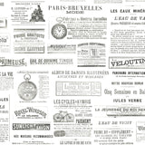 Advantage 2773-938401 Ayer Black Vintage Newspaper Wallpaper