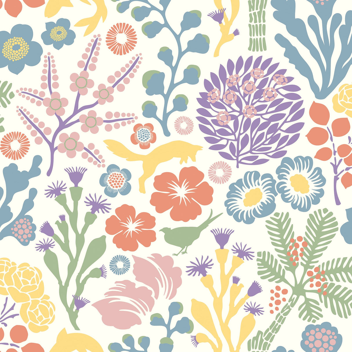 A-Street Prints 2782-1473 Flytta Multicolor Fauna Wallpaper