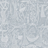 A-Street Prints 2782-1765 Poem d´Amour Blue Folk Wallpaper