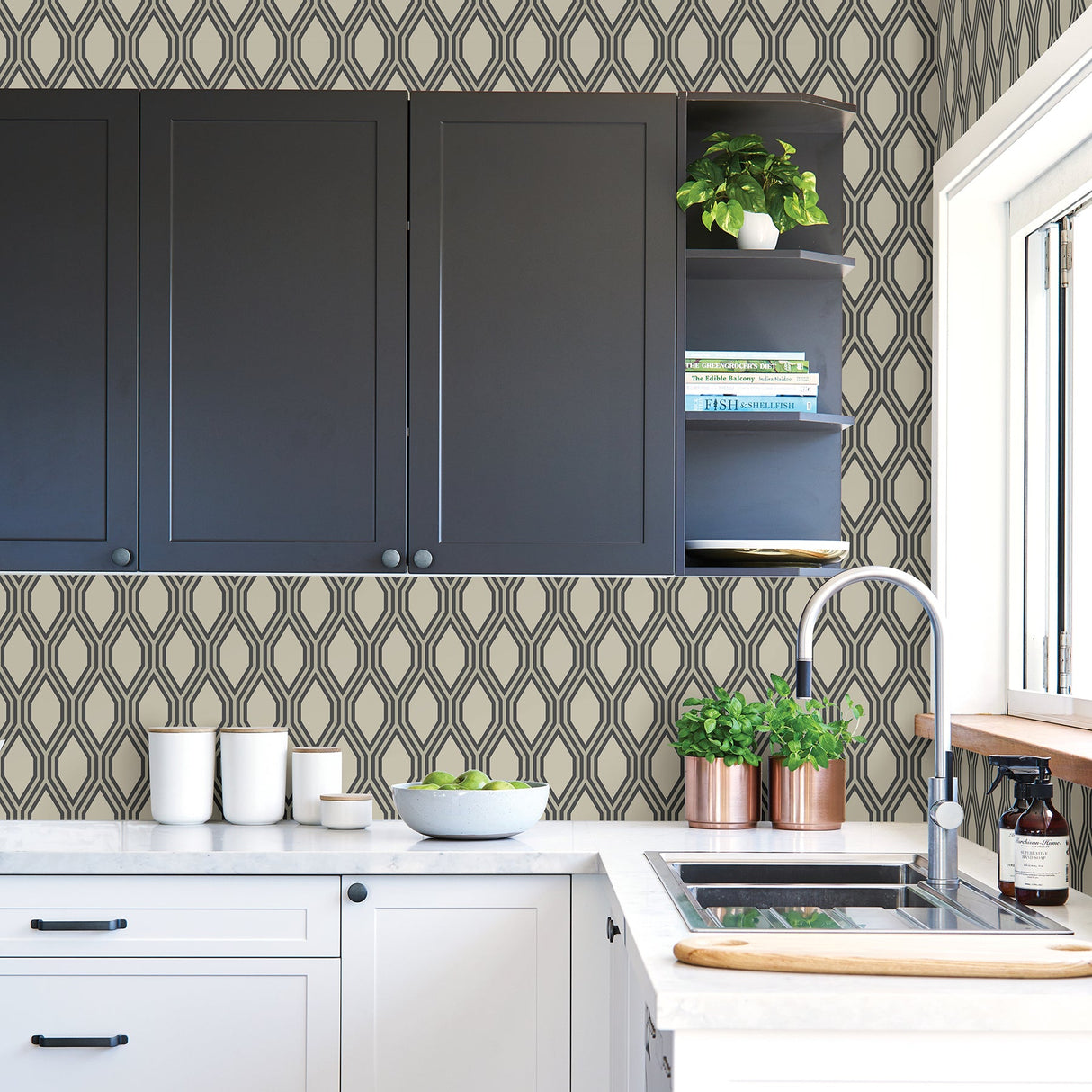 A-Street Prints 2782-24500 Honeycomb Beige Geometric Wallpaper