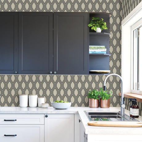 A-Street Prints 2782-24500 Honeycomb Beige Geometric Wallpaper