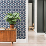 A-Street Prints 2782-24506 Buttercup Blue Flower Wallpaper