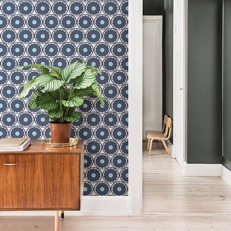 A-Street Prints 2782-24506 Buttercup Blue Flower Wallpaper