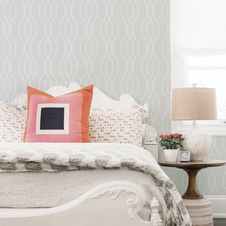 A-Street Prints 2782-24512 Coventry White Trellis Wallpaper