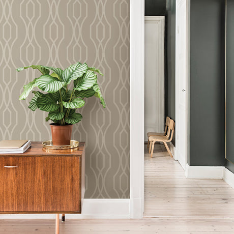 A-Street Prints 2782-24513 Coventry Taupe Trellis Wallpaper