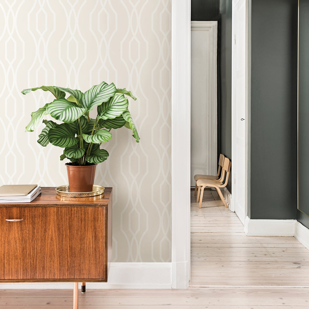 A-Street Prints 2782-24514 Coventry Eggshell Trellis Wallpaper