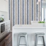 A-Street Prints 2782-24521 Quake Blue Abstract Stripe Wallpaper