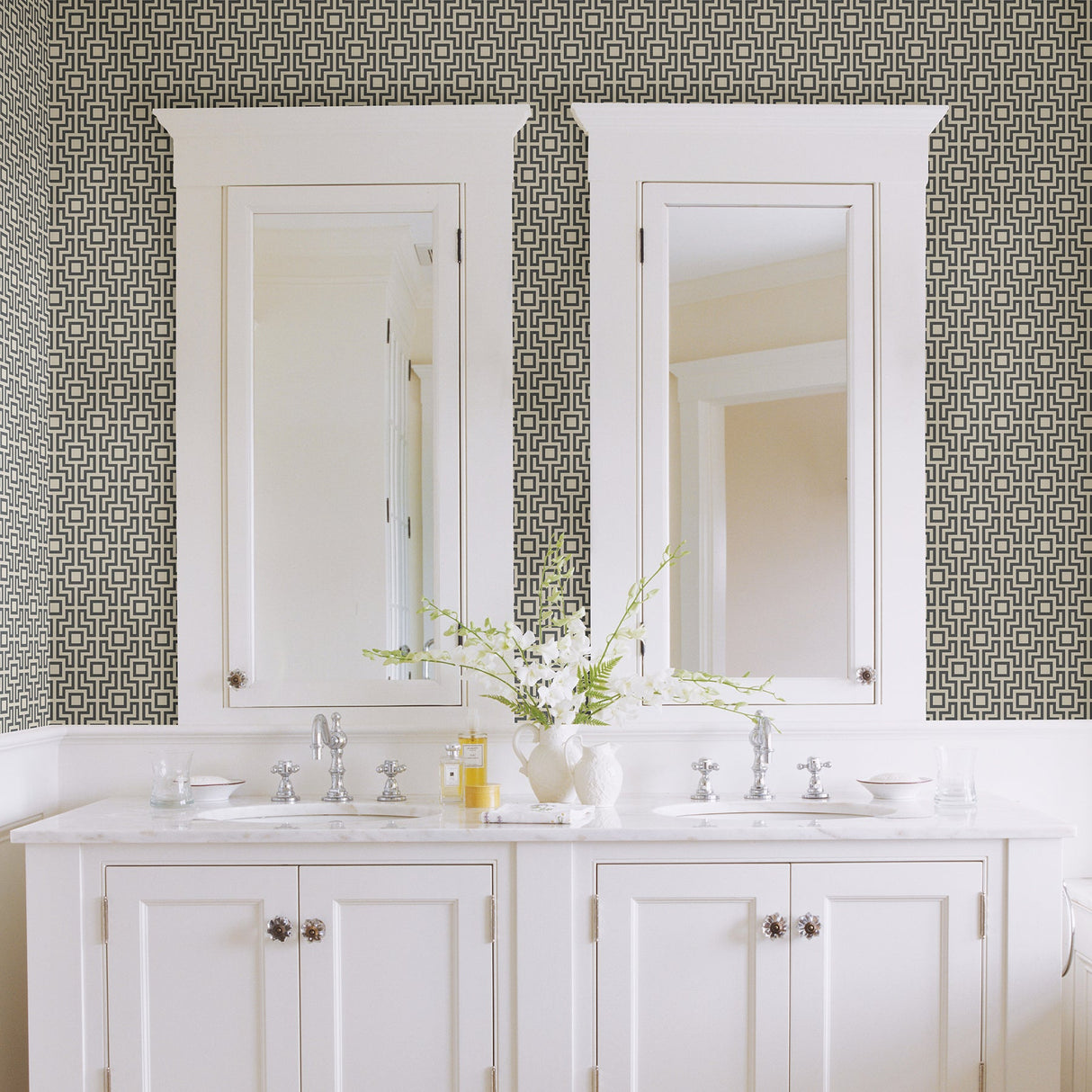 A-Street Prints 2782-24530 Boxwood Black Geometric Wallpaper