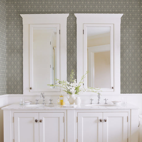 A-Street Prints 2782-24530 Boxwood Black Geometric Wallpaper
