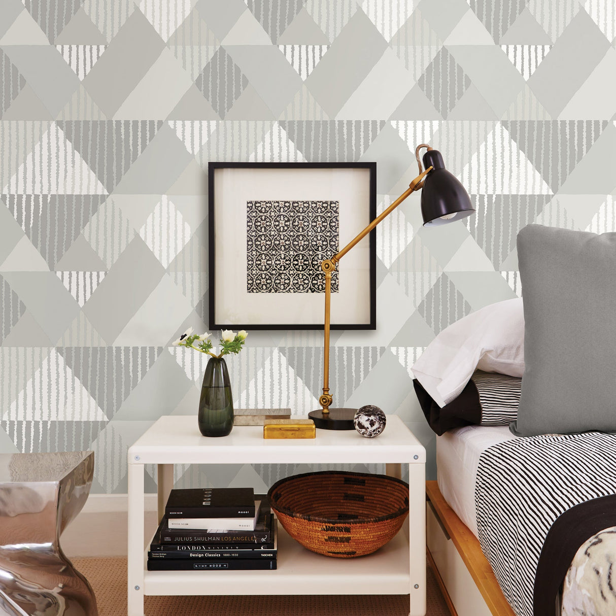 A-Street Prints 2785-24855 Platinum Mod Peaks Wallpaper
