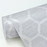 A-Street Prints 2793-24713 Aura Platinum Honeycomb Wallpaper
