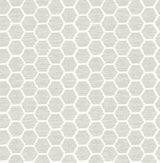 A-Street Prints 2793-24713 Aura Platinum Honeycomb Wallpaper