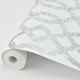 A-Street Prints 2793-24722 Ethereal Silver Trellis Wallpaper