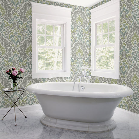 A-Street Prints 2793-24733 Garden of Eden Green Damask Wallpaper