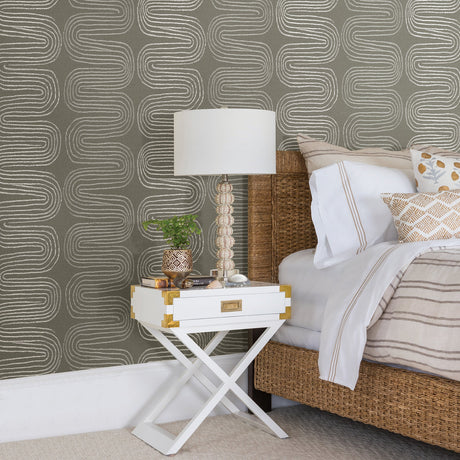 A-Street Prints 2793-24740 Zephyr Brown Abstract Stripe Wallpaper